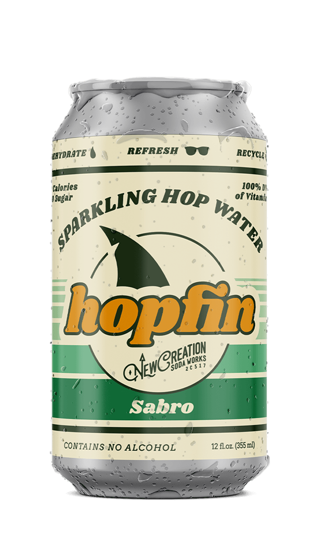 A can of Hopfin Sabro hopwater