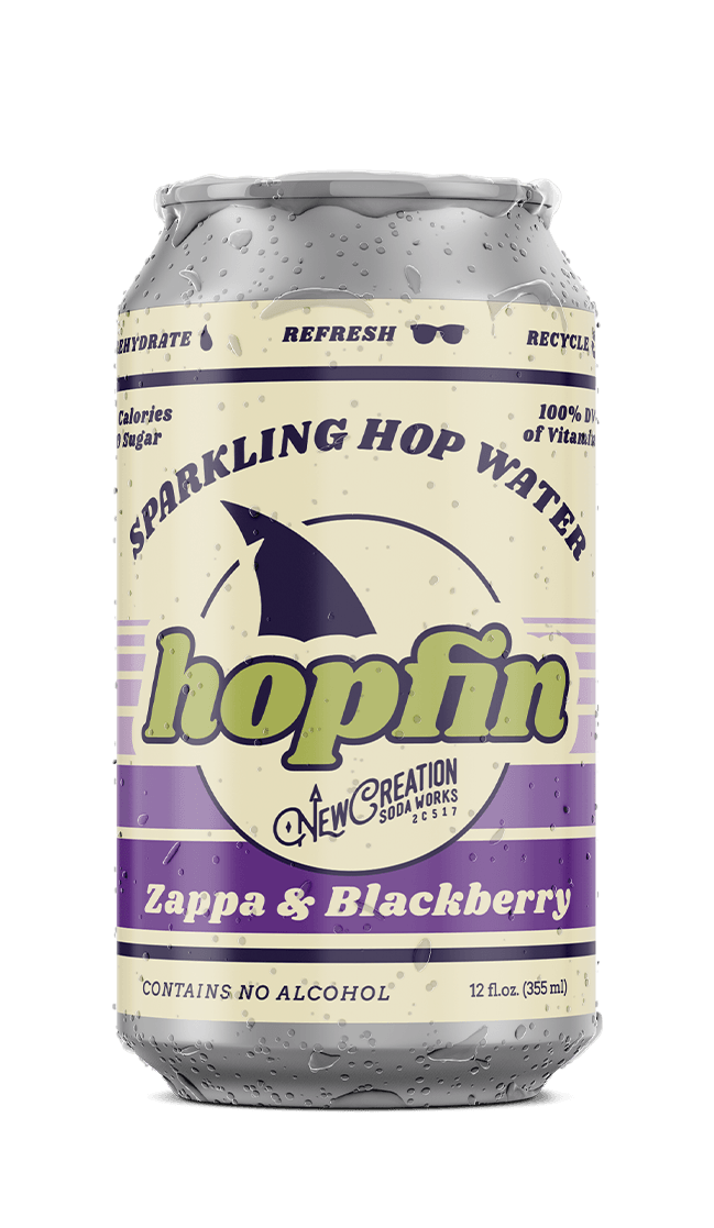 Hopfin Sparkling Hopwater (Zappa Hops + Blackberry) – New Creation Hopfin Sparkling Hopwater (Zappa Hops + Blackberry) – New Creation
