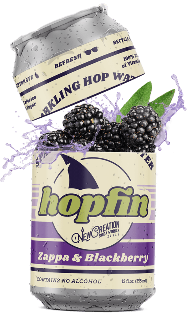 Hopfin Sparkling Hopwater (Zappa Hops + Blackberry) - New Creation Soda Works