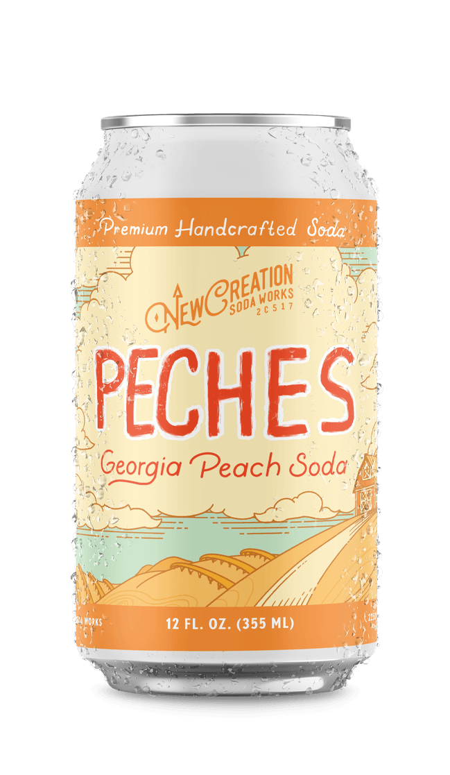 PECHES Georgia Peach Soda - New Creation Soda Works