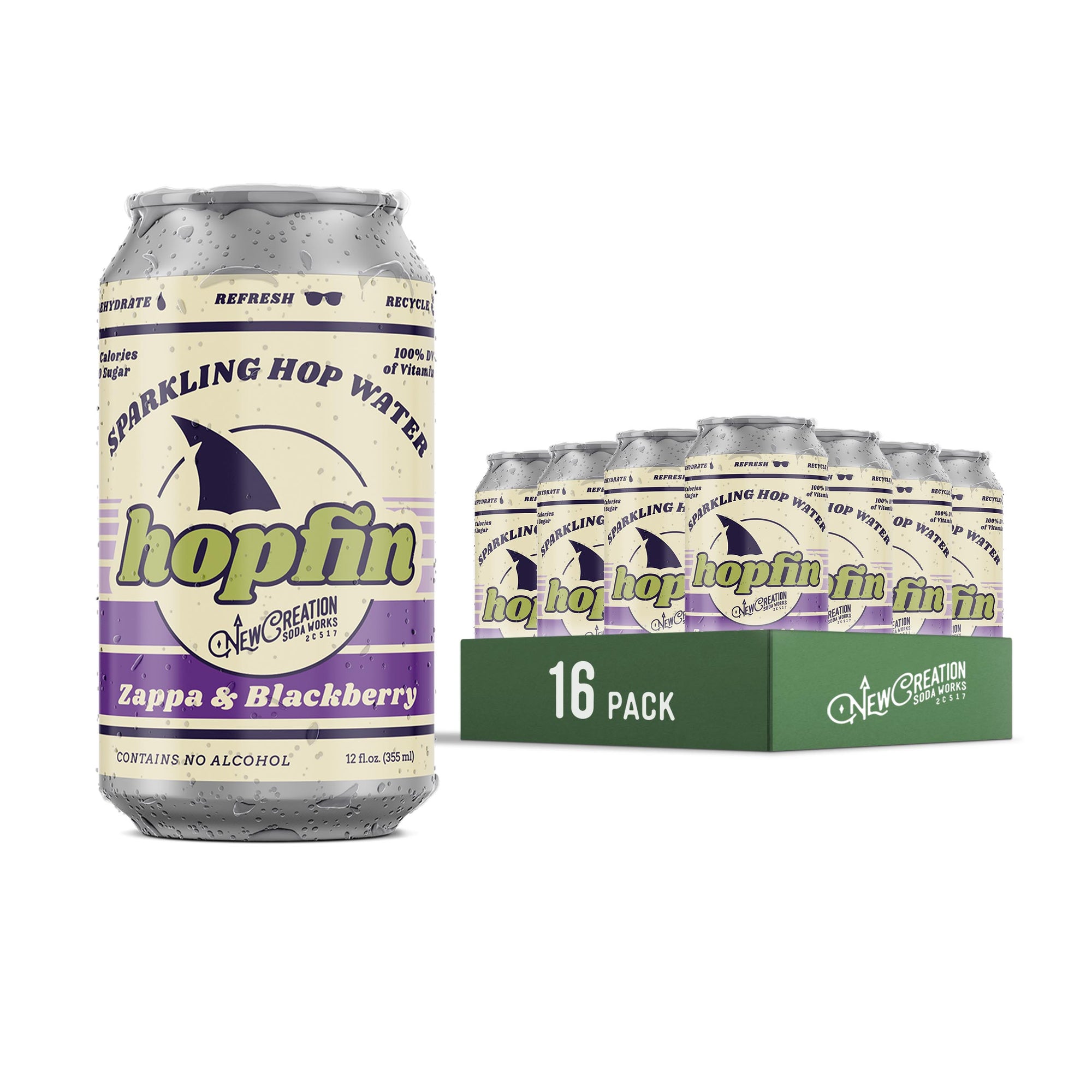 Wholesale Hopfin Sparkling Hopwater (Zappa Hops + Blackberry) (16-Pack)