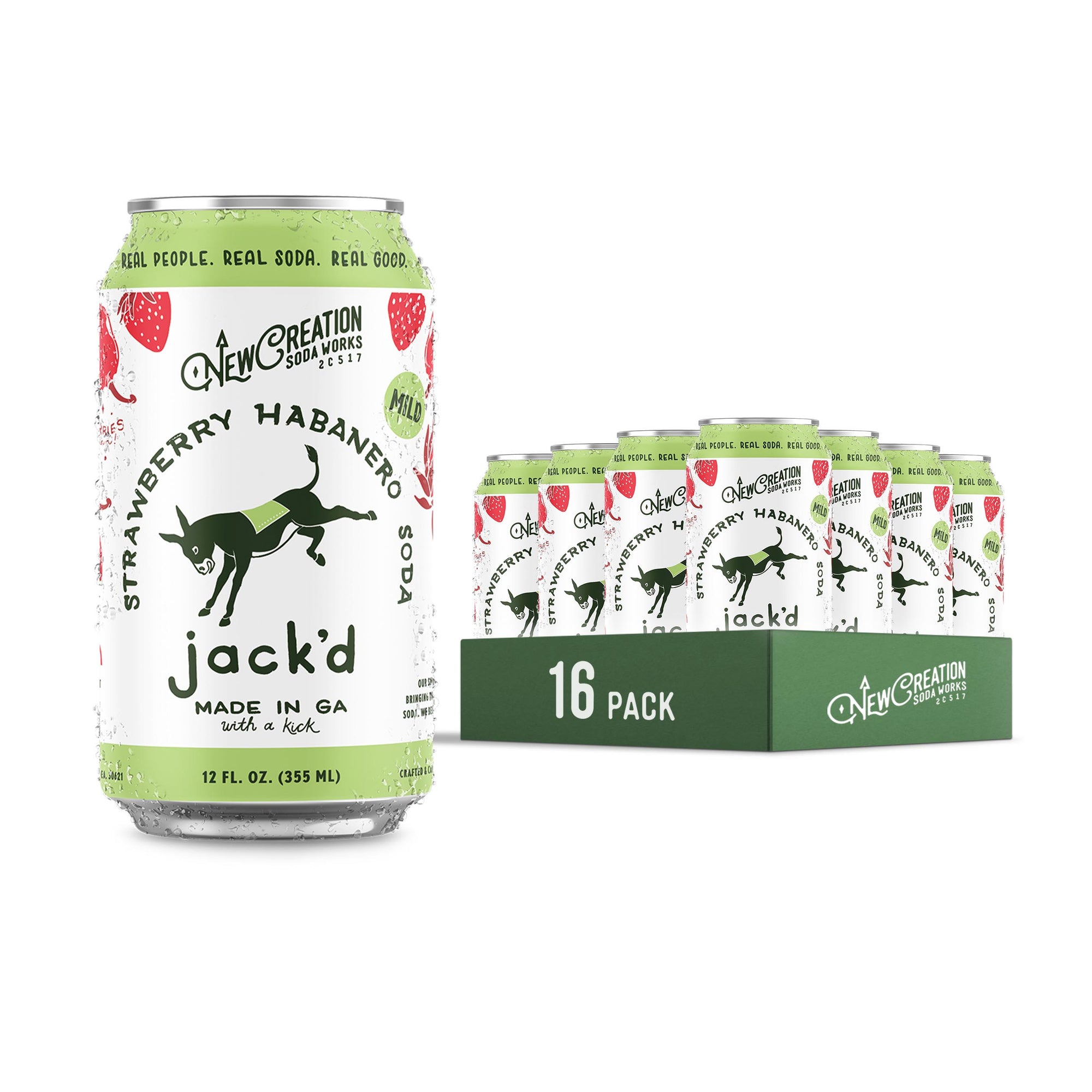 Wholesale Jack'd Strawberry Habanero Soda (16 Pack)