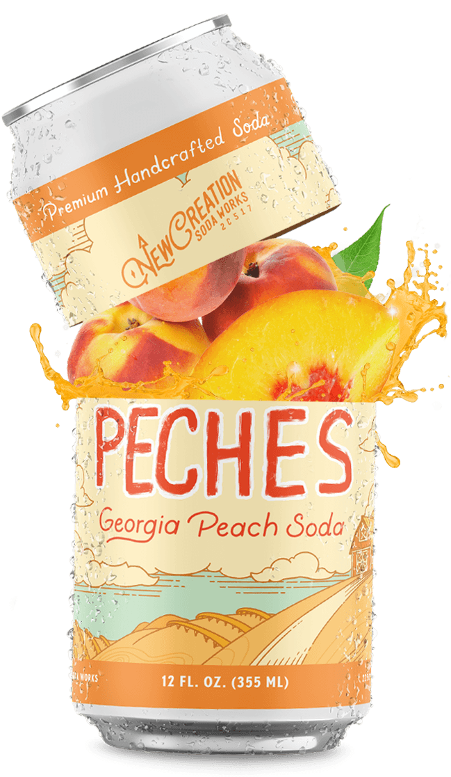 PECHES Georgia Peach Soda - New Creation Soda Works