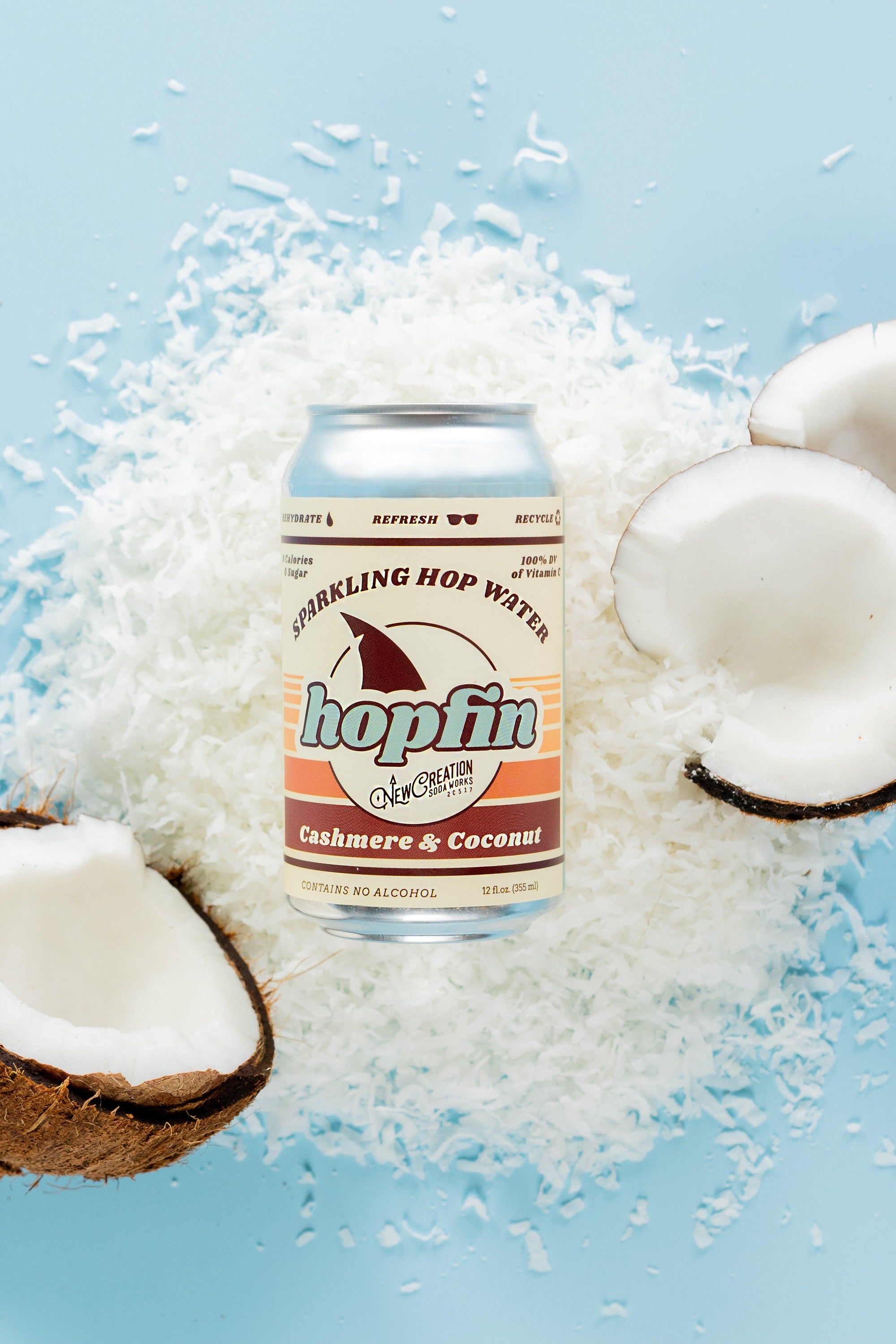 Hopfin Sparkling Hopwater (Cashmere Hops + Coconut) - New Creation Soda Works